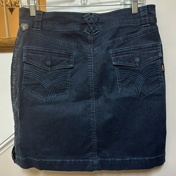 Kuhl like new dark wash denim mini skirt - Picture 7 of 15